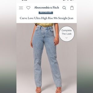 Abercrombie Curve love 90’s straight ultra high rise jeans